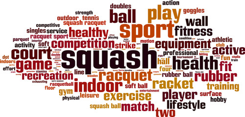 Squash word cloud concept. Vector illustration