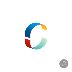 Letter C colorful ribbon 3D logo