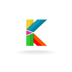 Letter K colorful ribbons logo