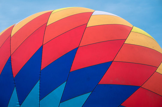 brightly colored pattern on hot air balloon