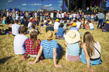 Beautiful teens at summer festival