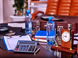 Business still life on table.