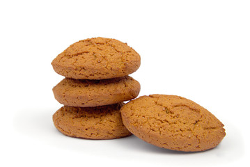 Oatmeal cookies and on white