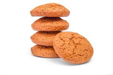 Oat biscuit cookie on white