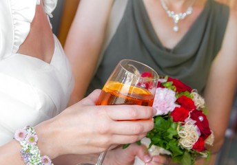 Closeup einer Braut auf Ihrer Hochzeitsfeier
