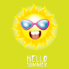 Hello Summer. vector summer smiling sun