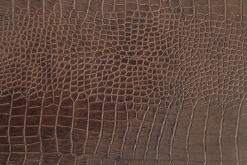 Brown crocodile leather texture background