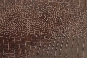 Wandcirkels tuinposter Brown crocodile leather texture background © Pound