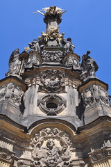 Obraz premium Holy Trinity Column in Prague's old town. The monument is in the UNESCO World Cultural Heritage