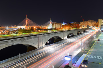 Boston Zakim Bunker Hill Bridge and Charles River Dam Bridge, Boston, Massachusetts