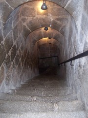 Pasadizo a las mazmorras en Peñíscola, Valencia, España