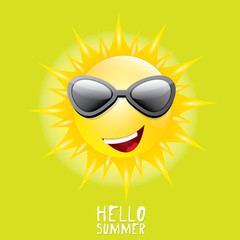 Hello Summer. vector summer smiling sun