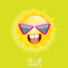 Hello Summer. vector summer smiling sun
