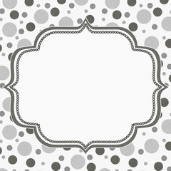 Gray and White Polka Dot Frame Background