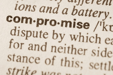 Fototapeta premium Dictionary definition of word compromise