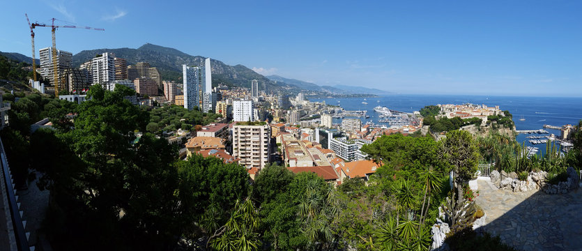 Panoramic view of Monaco from the Exotic Garden