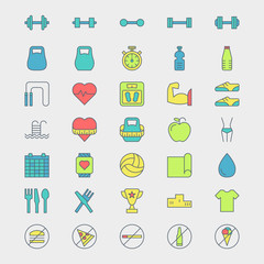 Fitness and sport icons