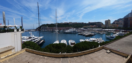 The Port de Hercule at Monaco - Panoramic View