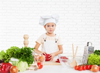 Kitchen, kid, chef.