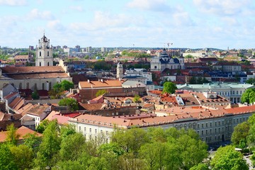 Fototapeta premium View to the Vilnius city from Gediminas castle hill
