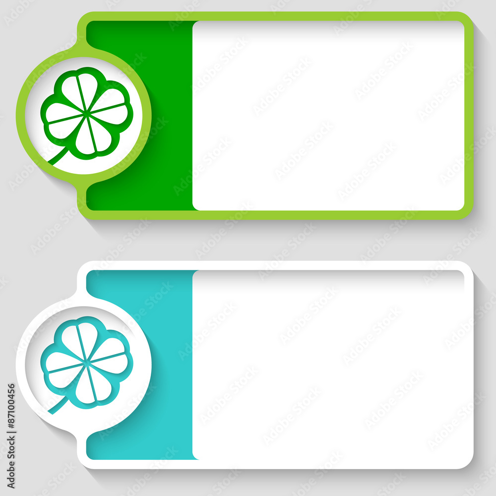 Poster colored boxes for your text and cloverleaf