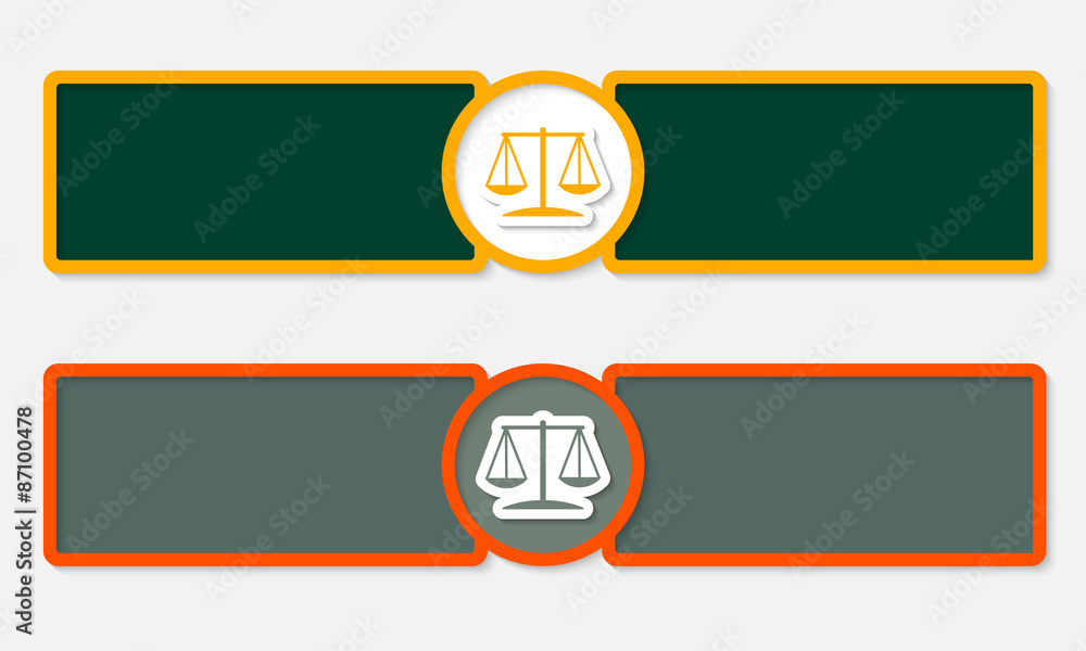 Poster abstract text frames for your text and justice symbol
