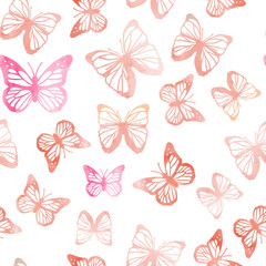 watercolor vector seamless pattern with butterfly - 87100846