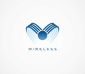 M wireless connection logo - obrazy, fototapety, plakaty