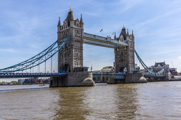 Fototapeta na wymiar Tower Bridge (1886 – 1894) over Thames - iconic symbol of London