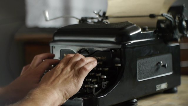 Hand printing on old typewriter - Vintage typewriter for writers and editors