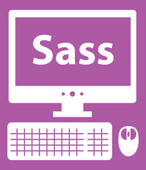 Vector illustration of web development sass technology. isolated