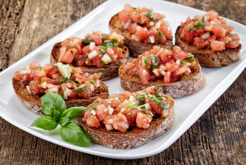 plate of bruschettas
