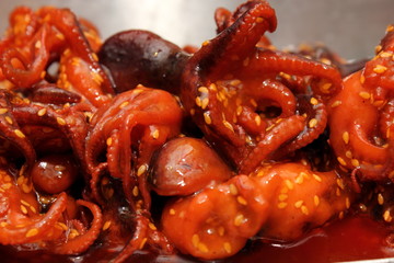 Pickled baby octopus