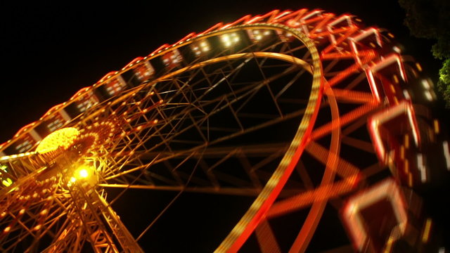 Ferris wheel shot in timelapse. FullHD 1080p.