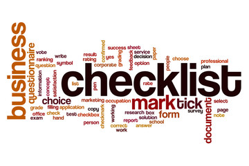 Fototapeta premium Checklist word cloud concept
