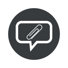 Round paperclip dialog icon