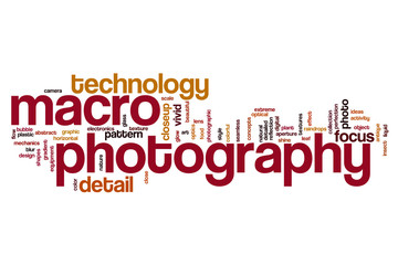 Macro photography word cloud concept