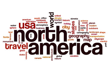 North America word cloud concept