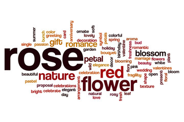 Rose word cloud concept