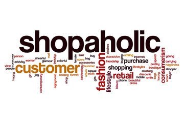 Shopaholic word cloud concept