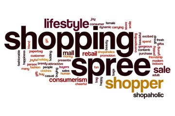 Shopping spree word cloud concept