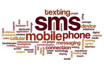 SMS word cloud concept