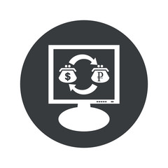 Round dollar ruble monitor icon