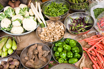 Vegetable market, India