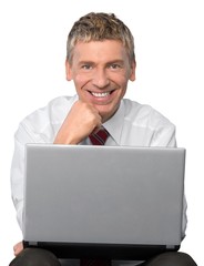 Men, Computer, Laptop.