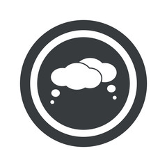 Round black thoughts sign