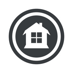 Round black house sign