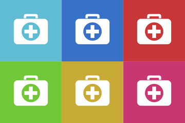 first aid vector icons set