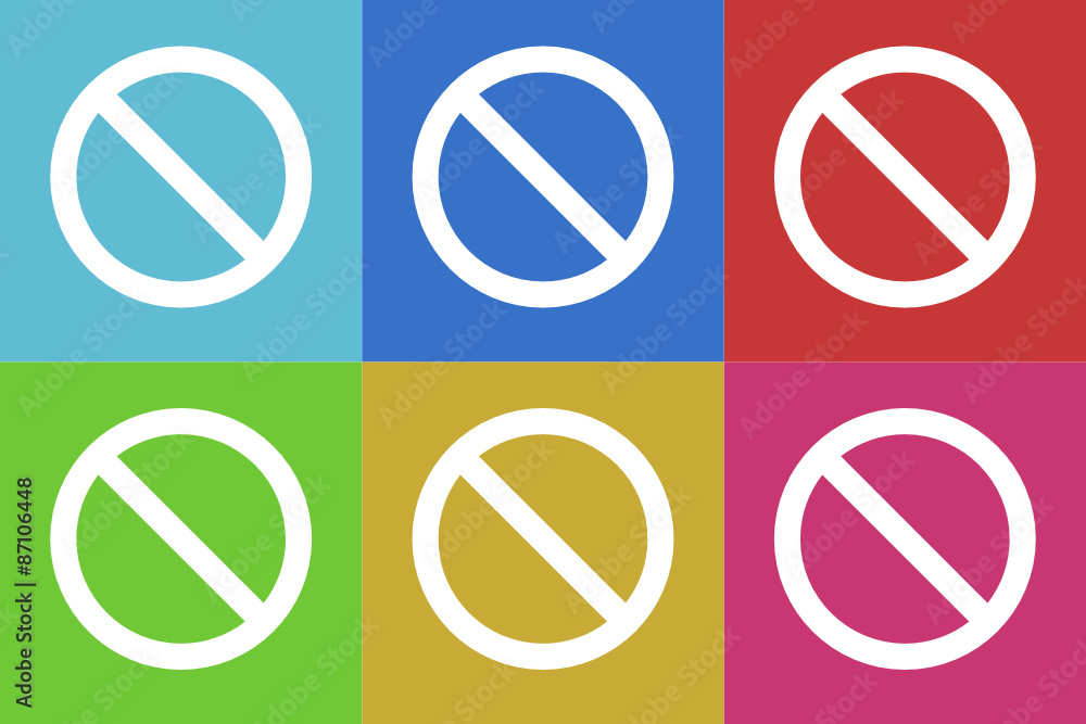 Poster access denied vector icons set