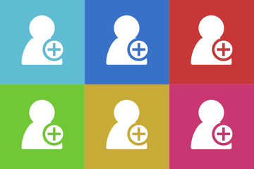 add contact vector lat icon set